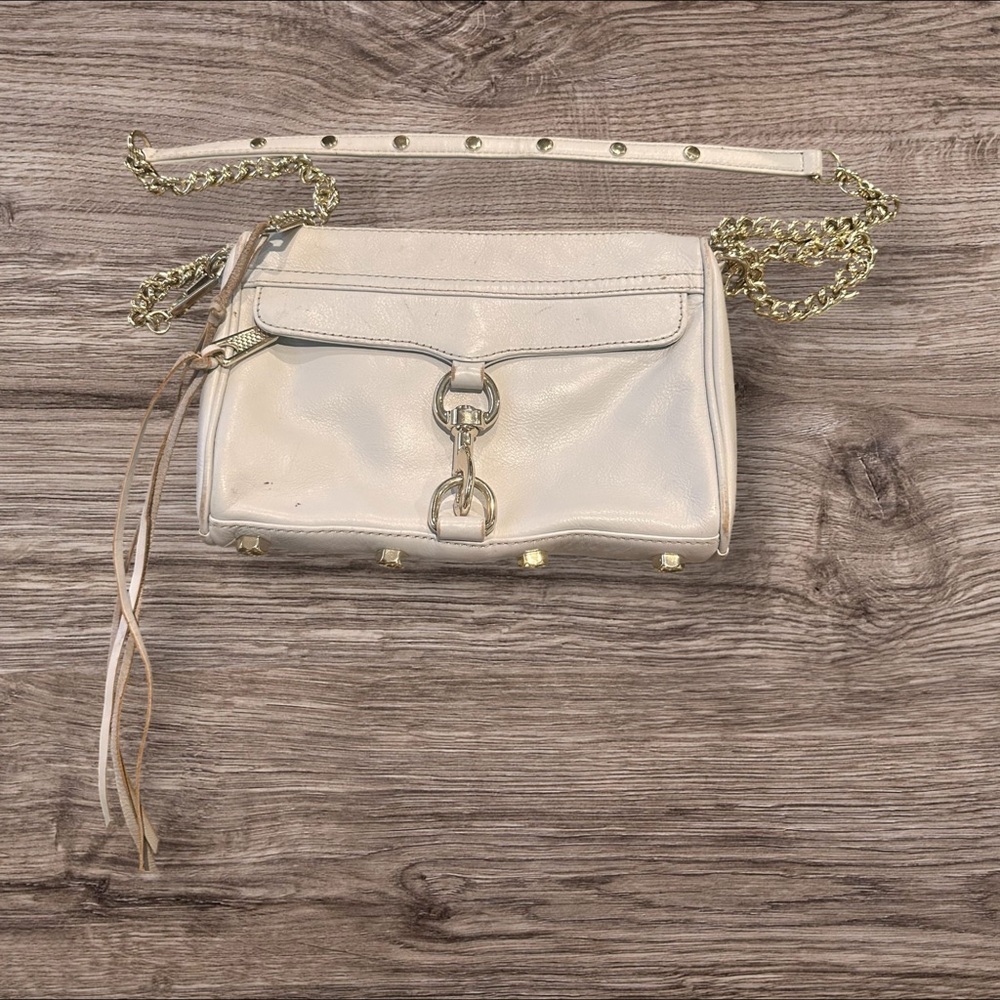 Rebecca Minkoff Light Grey Leather Purse Cross Body Bag